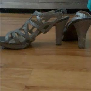 Silver sparkle heels